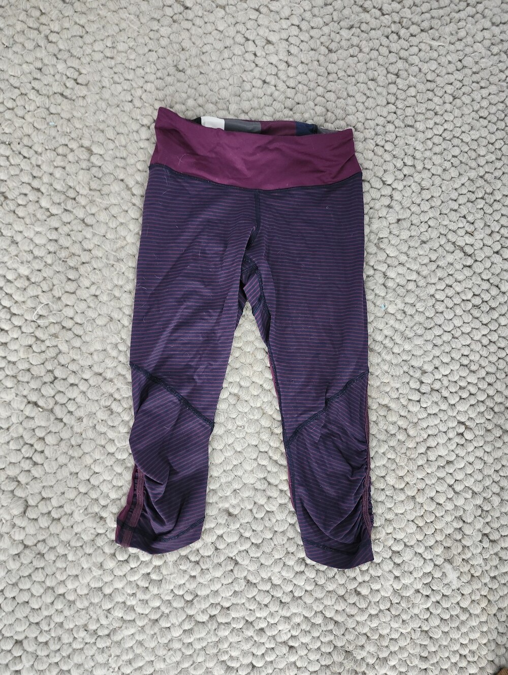 Lululemon Purple Stripe Active Capri Leggings